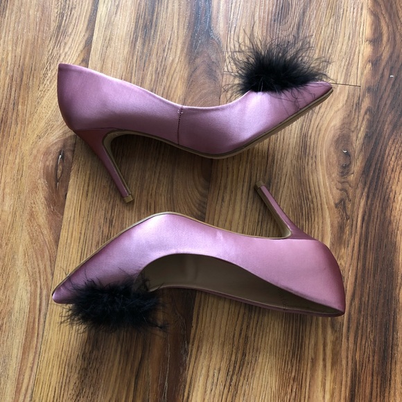 KELLY&KATIE pink feather heels - Picture 3 of 5
